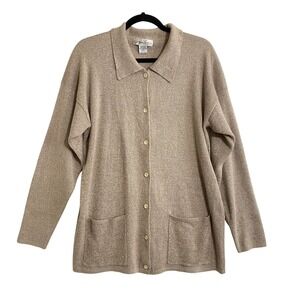 Vintage 90s Geoffrey Beene Sport Button Front Grandpa Cardigan Sweater Large